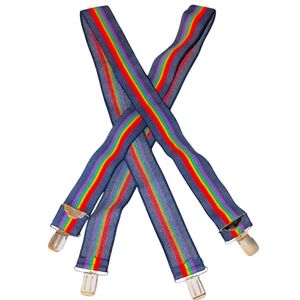 Rainbow Suspenders Elastic Stretch Adjustable